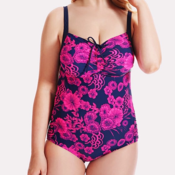 🆕➕Floral tie back cut out one piece plus swimsuit - Picture 6 of 7